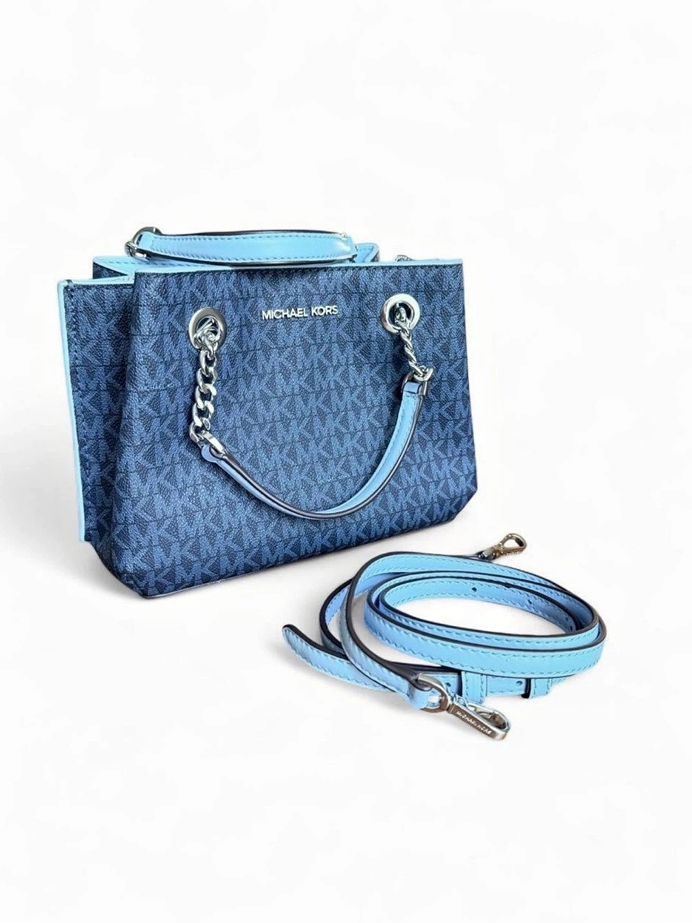 Michael Kors Mercer Medium Logo and Leather Accordion Crossbody Bag